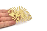 Brass Sun Charm, Raw Brass Sun Charms With 1 Loop, Findings (71x70x0.60mm) A3247