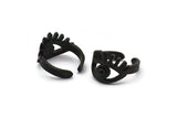 Black Eye Ring, Oxidized Black Brass Eye Ring With 1 Stone Settings - Pad Size 4mm N1792