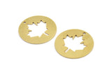 Brass Leaf Charm, 4 Raw Brass Leaf Charms With 1 Hole, Charm Pendants (30x1mm) A3070