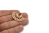Rose Gold Ethnic Pendant, 1 Rose Gold Plated Semi Circle Pendants with 2 Loops and 1 Pad Setting (36x28x3.2x1mm) BS 1917 Q0402
