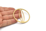 Brass Circle Charm, 4 Raw Brass Circle Charms With 1 Hole, Charm Pendants (53x1mm) A3063