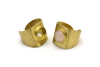 Adjustable Ring Setting, 1 Raw Brass Adjustable Ring With 1 Pad E271