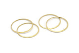 30mm Circle Connectors - 24 Raw Brass Circle Connectors (30x1x1mm) BS 1089