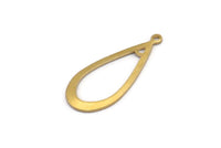 Brass Drop Charm, 24 Raw Brass Drop Charms With 1 Loop, Earrings, Findings (30x13x1mm) D1083