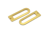 D Shape Rings - 12 Raw Brass D Shape Connectors With 1 Hole, Rings  (37x13x1mm) BS 1927