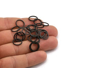 Black Connector Rings - 50 Oxidized Brass Black Connector Rings (12mm) B0119 S595