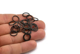 Black Connector Rings - 50 Oxidized Brass Black Connector Rings (12mm) B0119 S595