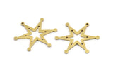 Brass Star Charm, 12 Raw Brass Star Charms With 1 Hole, Charm Pendants (27x24x1mm) A3080