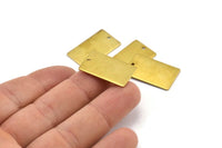 Brass Rectangle Connector, 24 Raw Brass Rectangle Stamping Blanks, Pendants (25x15x0.80mm) A0771