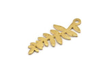 Brass Leaf Charm, 24 Raw Brass Leaf Charms With 1 Loop, Pendants, Findings (28x11x0.80mm) D1232