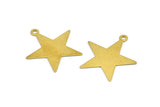 Brass Star Charm, 20 Raw Brass Star Charms (23mm) Brs 493 A0265