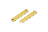Brass Rectangle Connector, 100 Raw Brass Rectangle Connector Charms Geometric Findings With 2 Holes (20x4mm) Brs 657 A0270