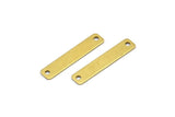 Brass Rectangle Connector, 50 Raw Brass Rectangle Connectors, Charms Geometric Findings With 2 Holes (20x4mm) Brs 657 A0270