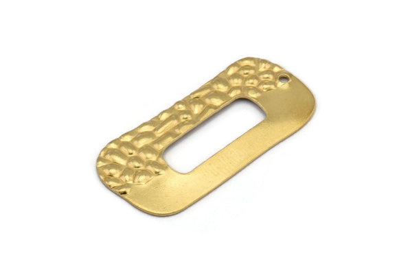 Brass Rectangle Charm, 12 Raw Brass Rectangle Charms With 1 Hole, Earrings, Findings (34x17x0.60mm) D1018
