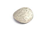 Hammered Wave Discs, 4 Antique Silver Plated Brass Hammered Wave Discs With 1 Hole (32mm) Y117 H0540