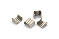 8mm Crimp End, 40 Antique Silver Plated Brass Crimp Findings Without Holes (8x7mm) Brs 511 A0146