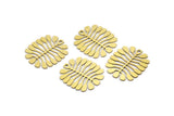 Brass Leaf Charm, 10 Raw Brass Leaf Charms With 1 Loop, Charm Pendants (22x19x0.60mm) A3095