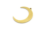 Brass Moon Charm, 12 Raw Brass Crescent Moon Charms With 1 Loop (26x5x1mm) A3106