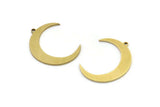 Brass Moon Charm, 12 Raw Brass Crescent Moon Charms With 1 Loop (26x5x1mm) A3106
