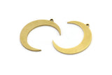 Brass Moon Charm, 12 Raw Brass Crescent Moon Charms With 1 Loop (26x5x1mm) A3106