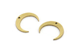 Brass Moon Charm, 24 Raw Brass Crescent Moon Charms With 1 Hole (16x3x1mm) A3096