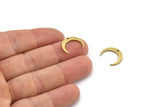 Brass Moon Charm, 24 Raw Brass Crescent Moon Charms With 1 Hole (16x3x1mm) A3096