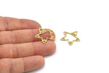Brass Star Charm, 24 Raw Brass Starfish Charms, Earring Charms (22x20x0.60mm) A3104