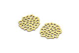 Brass Irregular Charm, 24 Raw Brass Irregular Charms Without Hole, Findings (14x13x0.60mm) A3102
