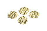 Brass Irregular Charm, 24 Raw Brass Irregular Charms Without Hole, Findings (14x13x0.60mm) A3102