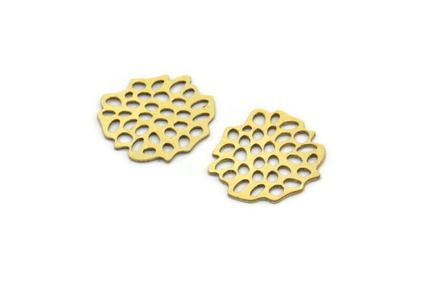 Brass Irregular Charm, 24 Raw Brass Irregular Charms Without Hole, Findings (16x15x0.60mm) A3101