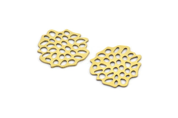 Brass Irregular Charm, 12 Raw Brass Irregular Charms Without Hole, Findings (18x17x0.60mm) A3100