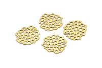 Brass Irregular Charm, 12 Raw Brass Irregular Charms Without Hole, Findings (18x17x0.60mm) A3100