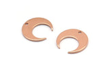 Rose Gold Moon Charms, 12 Rose Gold Plated Brass Crescent Moon Charms With 1 Hole, Pendants, Earrings (14x13.5x5x0.8mm) BS 2364 Q0488