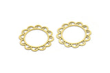 Brass Flower Charm, 24 Raw Brass Flower Charms, Earring Charms (25x24x0.60mm) A3093