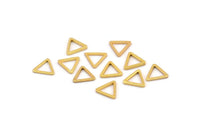 Gold Triangle Charm, 12 Gold Plated Brass Open Triangle Ring Charms (9x0.80mm) D0249 Q0055