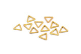 Gold Triangle Charm, 12 Gold Plated Brass Open Triangle Ring Charms (9x0.80mm) D0249 Q0055
