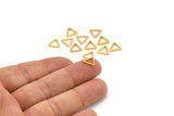 Gold Triangle Charm, 12 Gold Plated Brass Open Triangle Ring Charms (9x0.80mm) D0249 Q0055