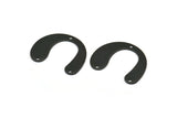 Black Geometric Charm, 12 Oxidized Black Brass U Shaped Pendants With 3 Holes, Charms, Findings (20x24.5x0.50mm) E052 S937