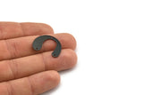Black Geometric Charm, 12 Oxidized Black Brass U Shaped Pendants With 3 Holes, Charms, Findings (20x24.5x0.50mm) E052 S937