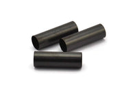 Black Tube Beads - 7 Oxidized Brass Tubes (8x25mm) Bs 1545 S055