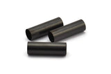 Black Tube Beads - 7 Oxidized Brass Tubes (8x25mm) Bs 1545 S055