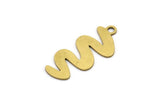 Brass Worm Charm, 24 Raw Brass Worm Charms With 1 Loop, Earring Charms (24x11x0.60mm) A3114