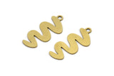 Brass Worm Charm, 24 Raw Brass Worm Charms With 1 Loop, Earring Charms (24x11x0.60mm) A3114
