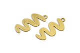 Brass Worm Charm, 24 Raw Brass Worm Charms With 1 Loop, Earring Charms (24x11x0.60mm) A3114