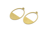 Brass Oval Charm, 12 Raw Brass Oval Charms With 1 Loop, Earring Charms (24x16x0.60mm) A3113