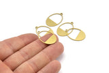 Brass Oval Charm, 12 Raw Brass Oval Charms With 1 Loop, Earring Charms (24x16x0.60mm) A3113