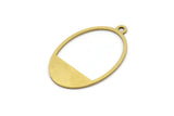Brass Oval Charm, 12 Raw Brass Oval Charms With 1 Loop, Earring Charms (28x18x0.60mm) A3112