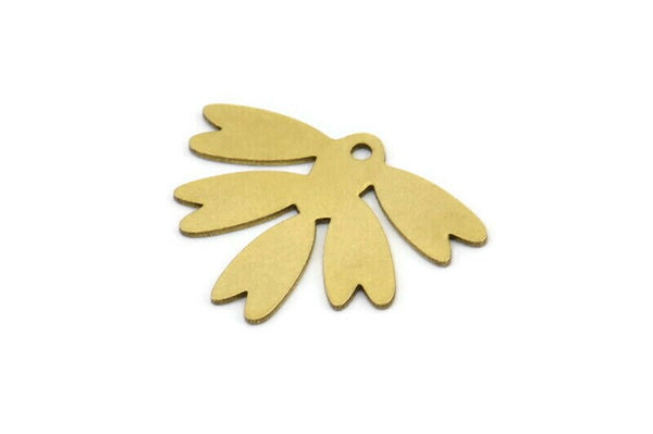 Brass Leaf Charm, 10 Raw Brass Leaf Charms With 1 Hole, Charm Pendants (25x20x0.60mm) A3119
