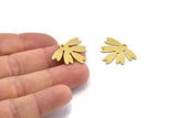Brass Leaf Charm, 10 Raw Brass Leaf Charms With 1 Hole, Charm Pendants (25x20x0.60mm) A3119
