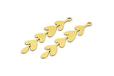 Brass Leaf Charm, 24 Raw Brass Leaf Charms With 1 Loop, Charm Pendants (34x7x0.60mm) A3149